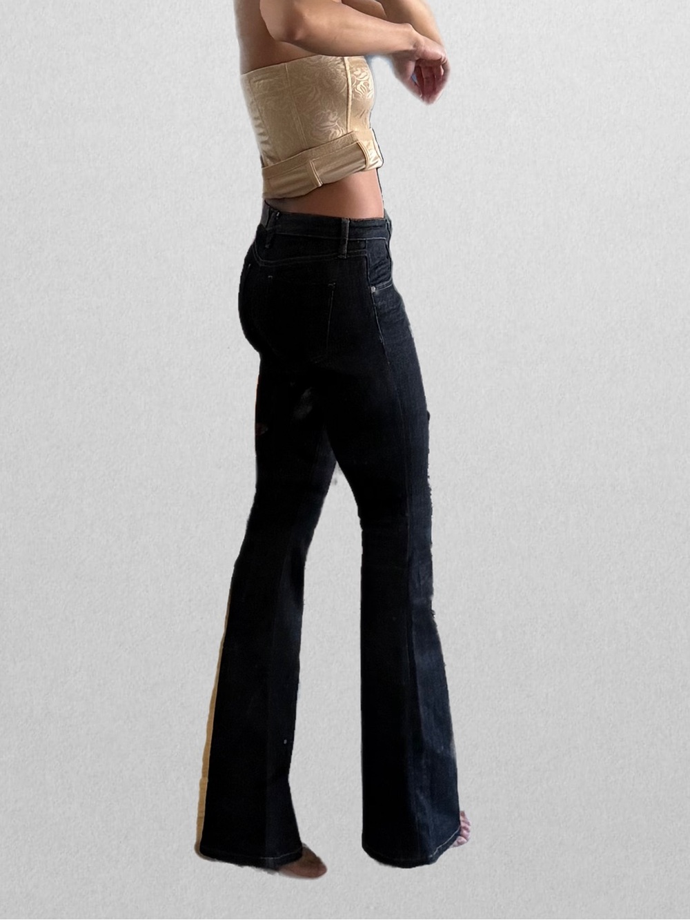 Victoria Beckham Dark High-Rise Flare Jeans - Picture 2 of 9